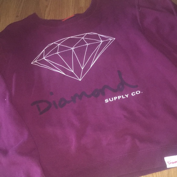 Maroon MEDIUM Diamond Supply Company Crewneck - Picture 1 of 4